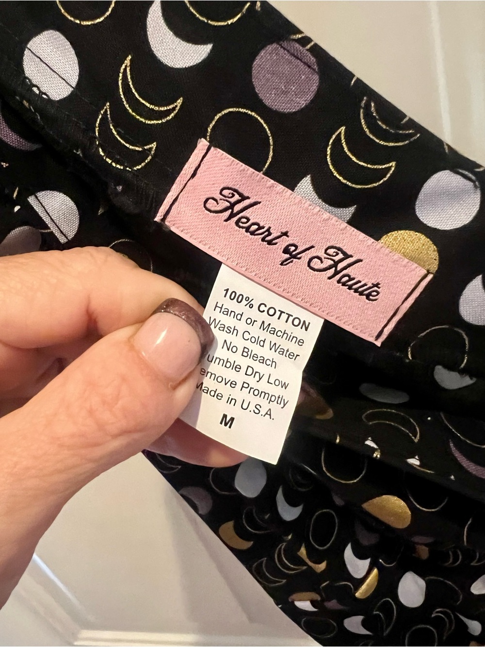 Heart of Haute Black Moon Print Cotton Dress